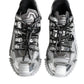 Dolce & Gabbana Silver Polyester NS1 Low Top Sneakers Shoes