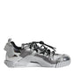 Dolce & Gabbana Silver Polyester NS1 Low Top Sneakers Shoes