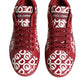 Dolce & Gabbana White Red Leather DG Mania Sneakers Shoes