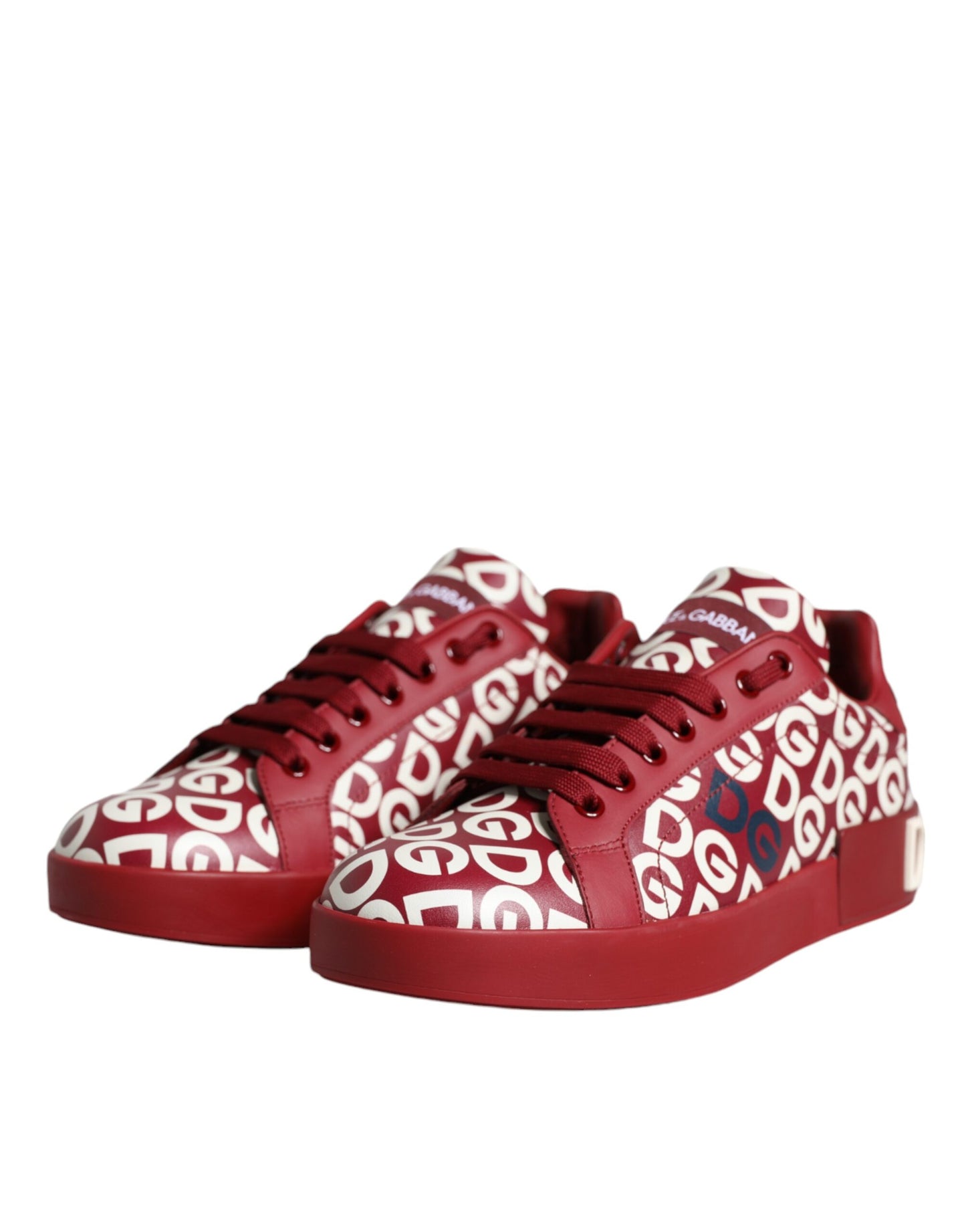 Dolce & Gabbana White Red Leather DG Mania Sneakers Shoes