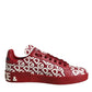 Dolce & Gabbana White Red Leather DG Mania Sneakers Shoes