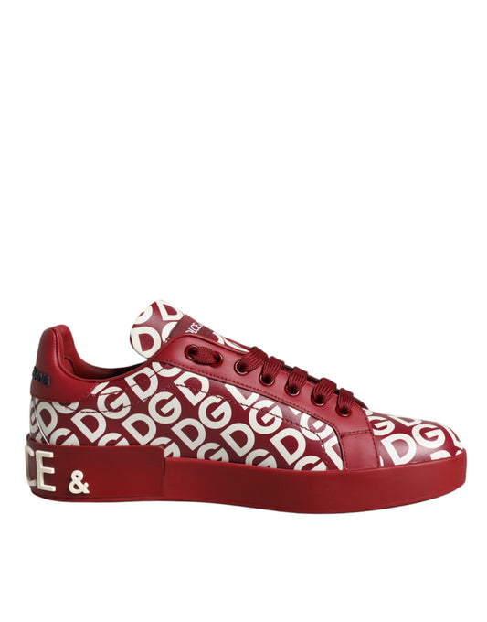 Dolce & Gabbana White Red Leather DG Mania Sneakers Shoes