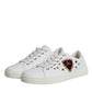 Dolce & Gabbana White Portofino Sacred Heart Sneakers Shoes