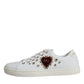 Dolce & Gabbana White Portofino Sacred Heart Sneakers Shoes