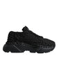 Dolce & Gabbana Black Knitted Daymaster Sneakers Shoes