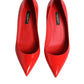 Dolce & Gabbana Red Patent Leather Kitten Heels Pumps Shoes