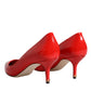 Dolce & Gabbana Red Patent Leather Kitten Heels Pumps Shoes