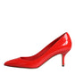 Dolce & Gabbana Red Patent Leather Kitten Heels Pumps Shoes