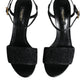 Dolce & Gabbana Black KEIRA Heels Ankle Strap Sandals Shoes