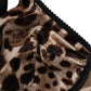 Dolce & Gabbana Brown Silk Stretch Leopard Bra Panty Underwear