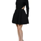 Dolce & Gabbana Black Viscose Cut Out A-line Long Sleeves Mini Dress