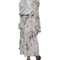 Ermanno Scervino White Floral Ruffles Lace Long Sleeves Maxi Dress