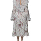 Ermanno Scervino White Floral Ruffles Lace Long Sleeves Maxi Dress