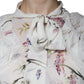 Ermanno Scervino White Floral Ruffles Lace Long Sleeves Maxi Dress