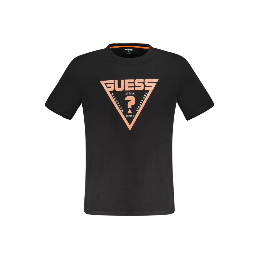 Guess Jeans Black Cotton Tops & T-Shirt