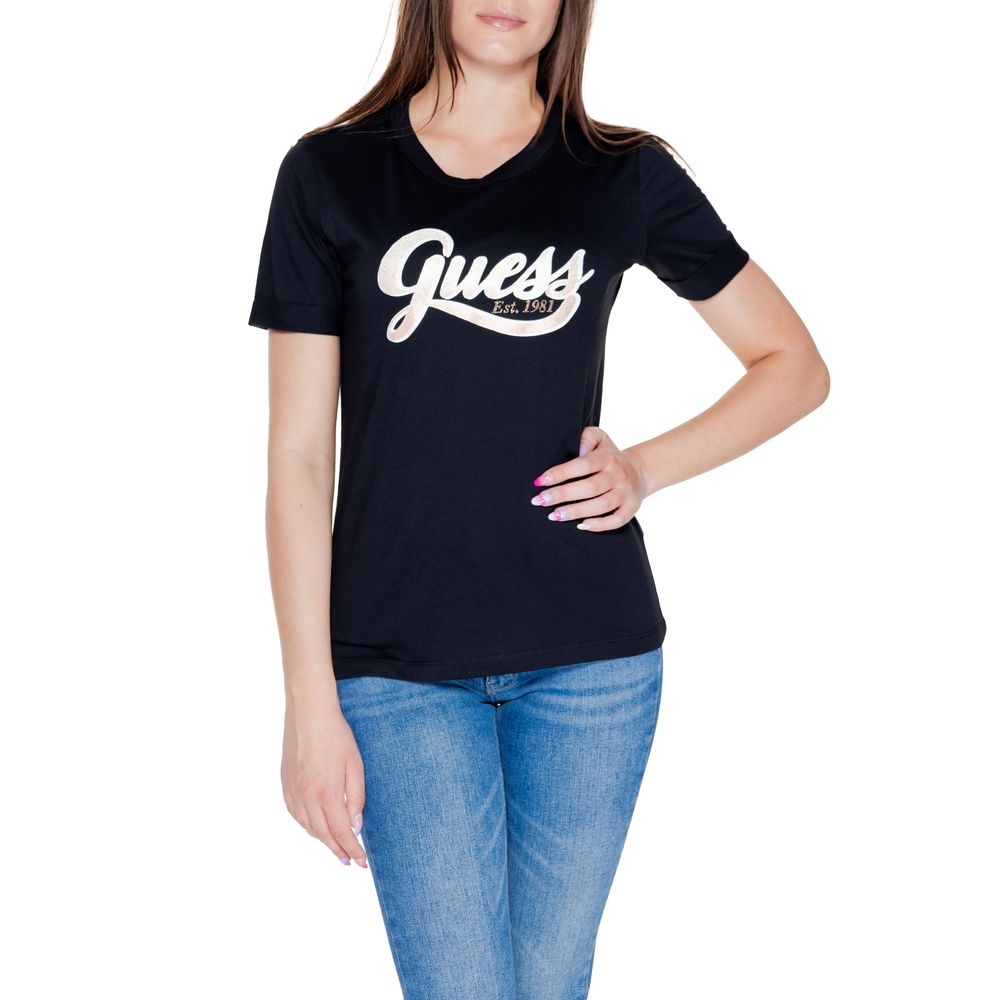 Guess Black Cotton Tops & T-Shirt