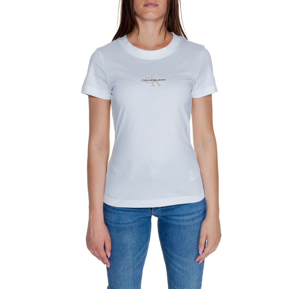 Calvin Klein Jeans White Cotton Rigenerato Tops & T-Shirt