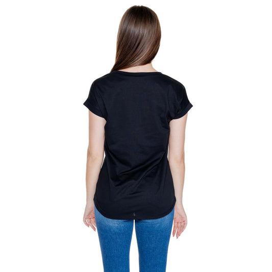 Vila Clothes Black Cotton Tops & T-Shirt