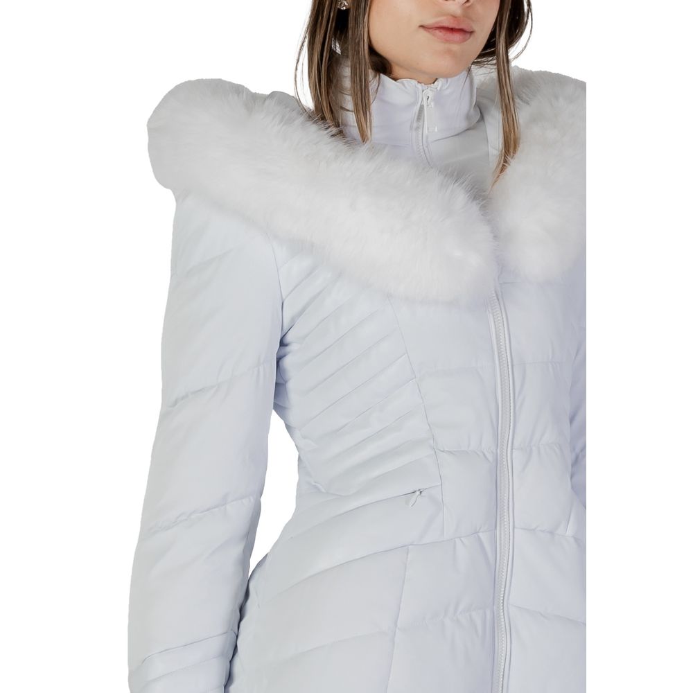 Guess White Polyethylene Jackets & Coat