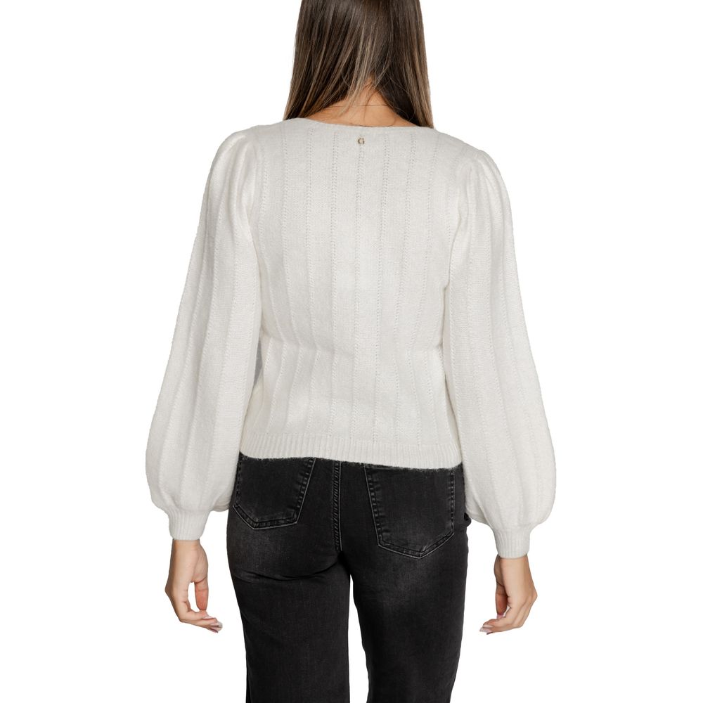 Guess White Polyester Sweater