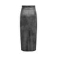 Only Gray Synthetic Leather Skirt