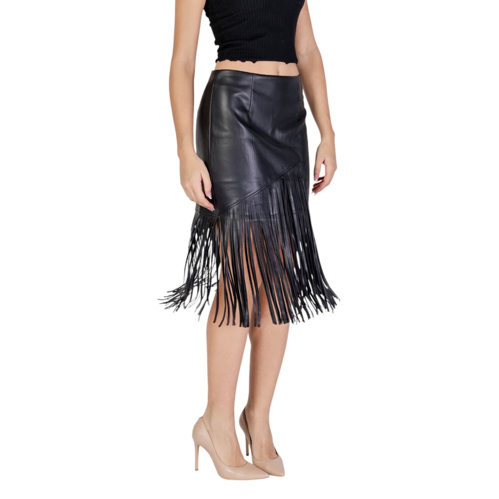 Vila Clothes Black Polyethylene Skirt