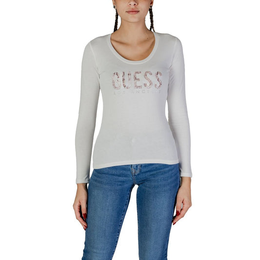 Guess White Cotton Tops & T-Shirt