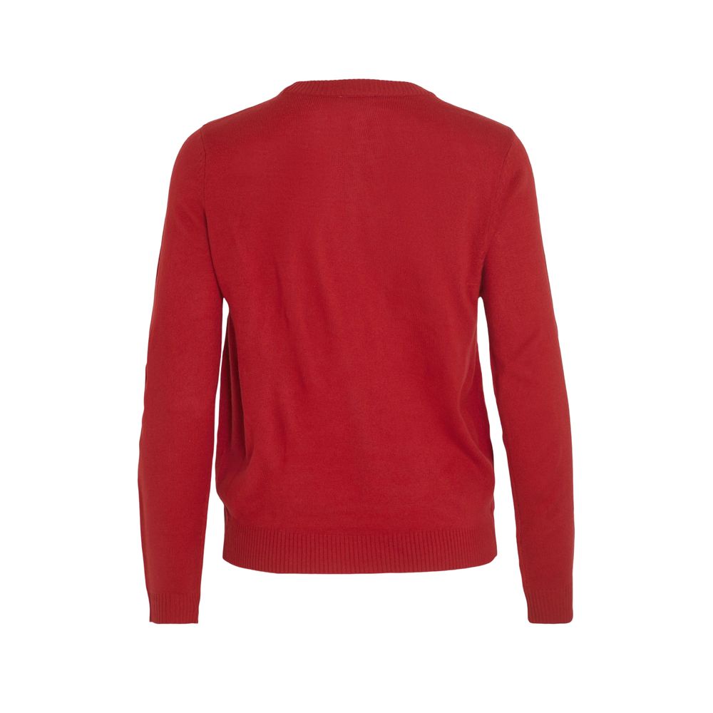 Vila Clothes Red Acrylic Sweater