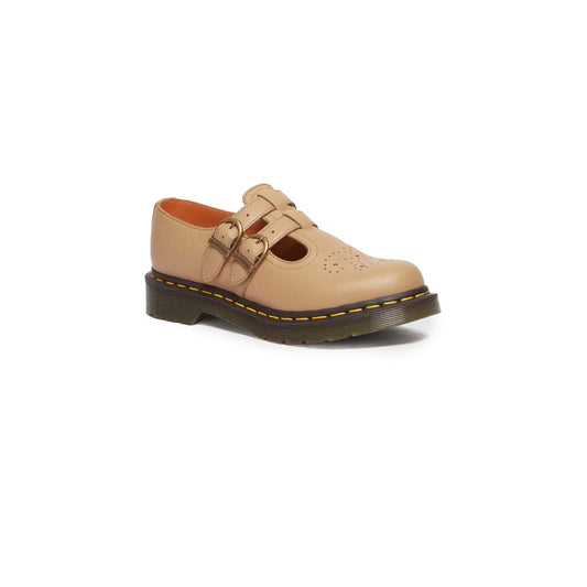 Dr. Martens Beige Leather Flat Shoe