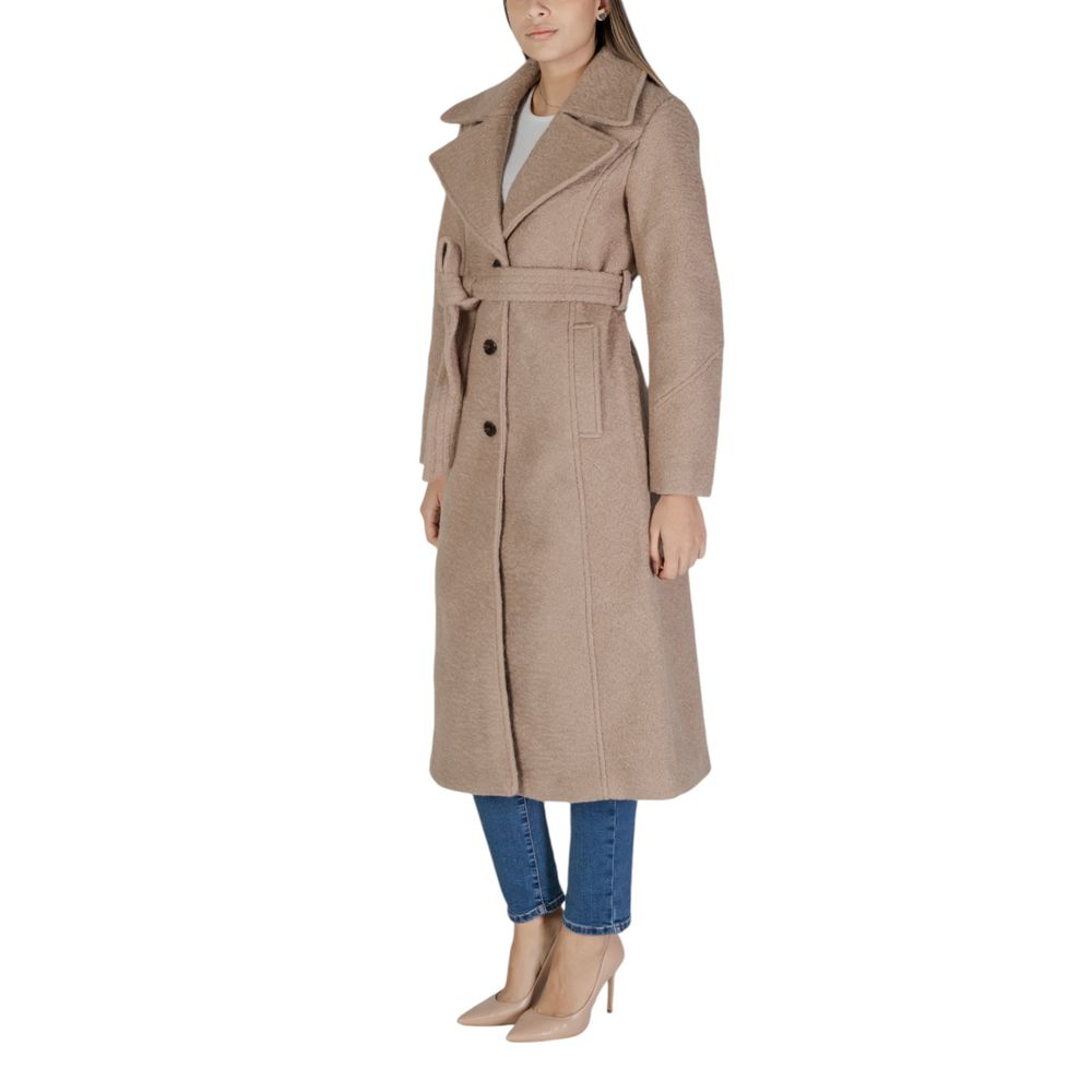 Vila Clothes Beige Polyester Jackets & Coat