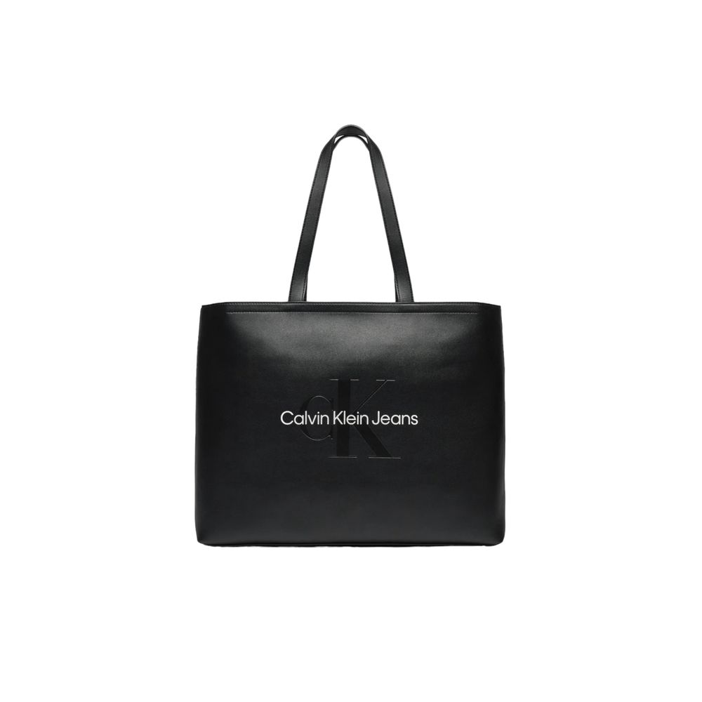 Calvin Klein Jeans Black And White Polyethylene Handbag