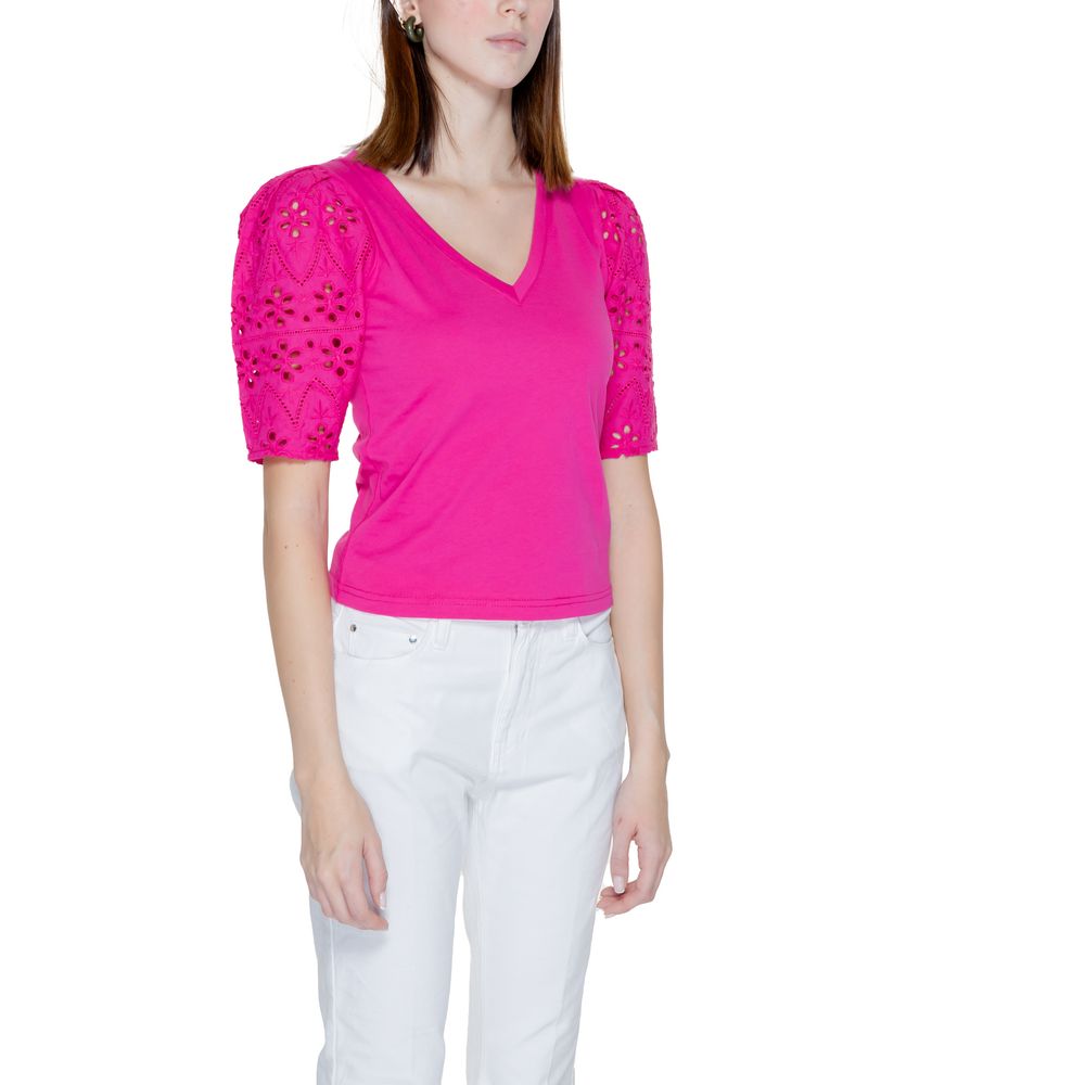 Morgan De Toi Pink Cotton Tops & T-Shirt