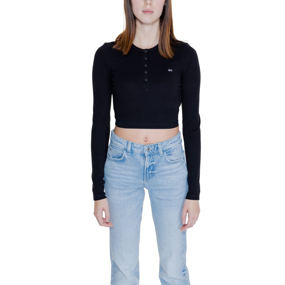 Tommy Hilfiger Jeans Black Cotton Tops & T-Shirt