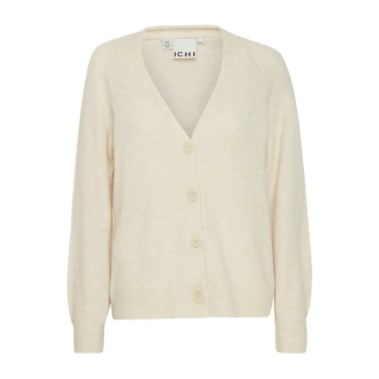 ICHI Beige Acrylic Cardigan