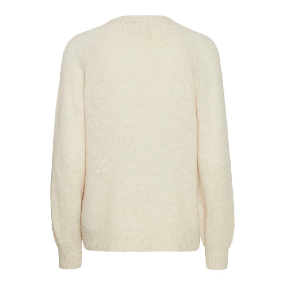 ICHI Beige Acrylic Cardigan