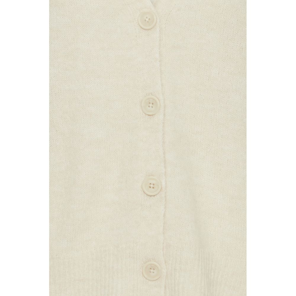 ICHI Beige Acrylic Cardigan