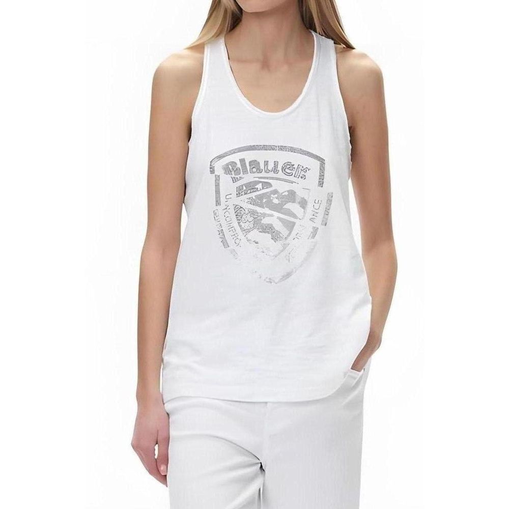 Blauer White Cotton Tops & T-Shirt