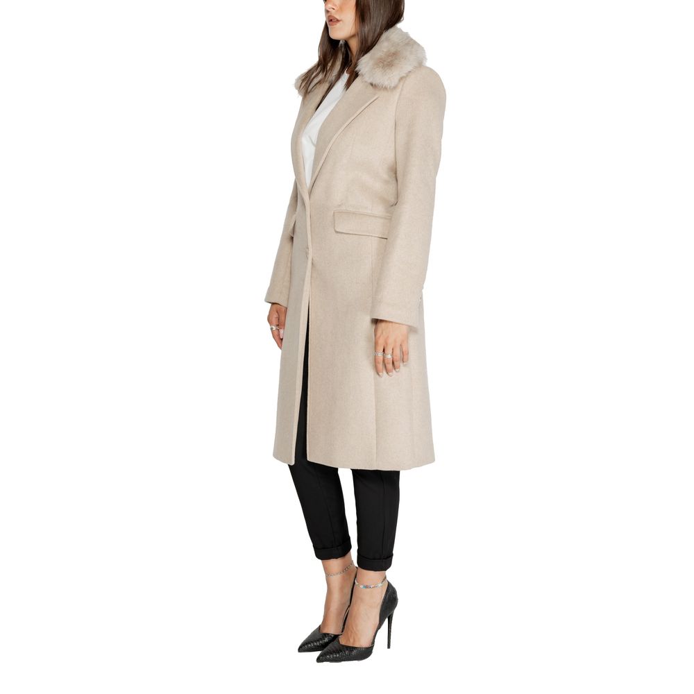 Guess Beige Polyester Jackets & Coat