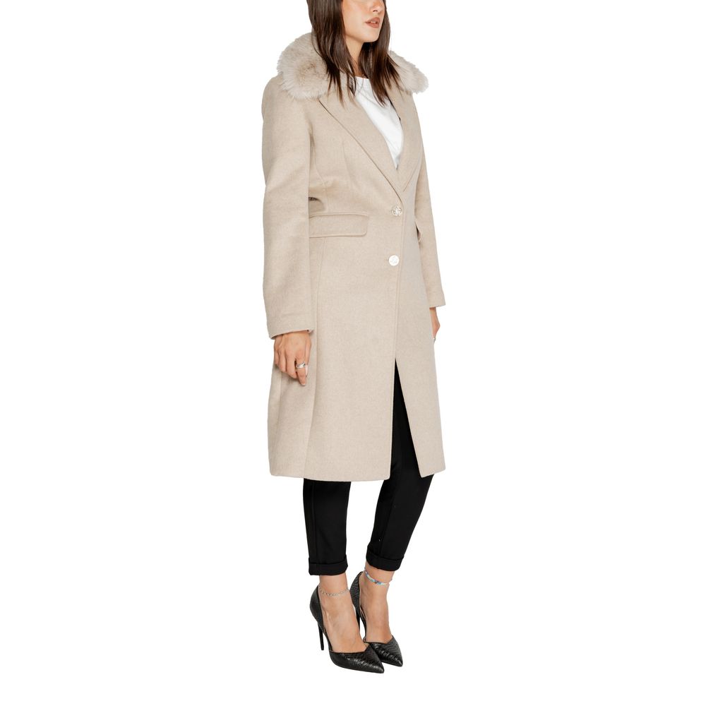 Guess Beige Polyester Jackets & Coat