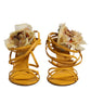 Dolce & Gabbana Orange Flower Applique Keira Sandals Shoes