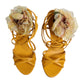 Dolce & Gabbana Orange Flower Applique Keira Sandals Shoes