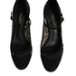 Dolce & Gabbana Black Mary Jane Taormina Lace Pumps Shoes