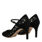 Dolce & Gabbana Black Mary Jane Taormina Lace Pumps Shoes