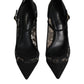 Dolce & Gabbana Black Mary Jane Taormina Lace Pumps Shoes