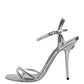 Dolce & Gabbana Silver Keira Ankle Strap Sandals Shoes