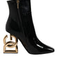 Dolce & Gabbana Black Jackie Leather Mid Calf Boots Shoes