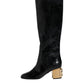 Dolce & Gabbana Black Patent Leather Vally High Boots Shoes