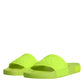 Dolce & Gabbana Green Rubber Slides Sandals Beachwear Shoes