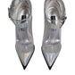 Dolce & Gabbana Silver Iridescent Pointed Short Boots Shoes