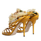 Dolce & Gabbana Yellow Flower Applique Keira Sandals Shoes